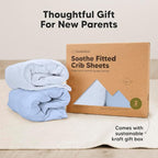KeaBabies 2-Pack Organic Crib Sheets for Boys, Girls - 52x28 Fitted Crib Mattress Sheet Neutral, Breathable Jersey Cotton Cover for Baby Bed, Toddler Mattress, Soft & Cute Prints (Blue Flax)