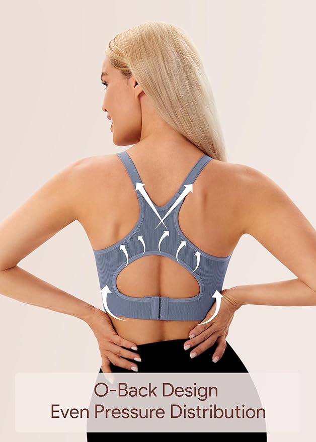 Angelhood Nursing Bras for Breastfeeding, Ribbed Nursing Sports Bra Yoga Maternity Bras Pregnancy Sleep Bralette