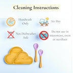 Bamboo Suction Plate and Bowl Set for Babies 7 Feeding Essentials Baby Led Weaning Supplies BPA Free Eco-Friendly (Purple)