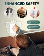 Outlet Concealer Power Strip-Outlet Cover Extender with 3AC Outlets-10ft Flat Plug Extension Cord,Universal Size,1625W for Kitchen, Home and Office,Child & Pet Safe(Dual 10 Foot)