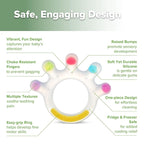 Haakaa Dinky Digits Palm Teether, Baby Teething Toys, Food Grade Silicone Teethers for Babies 0-6 Months/6-12 Months, BPA Free Teething Relief Baby Chew Toys