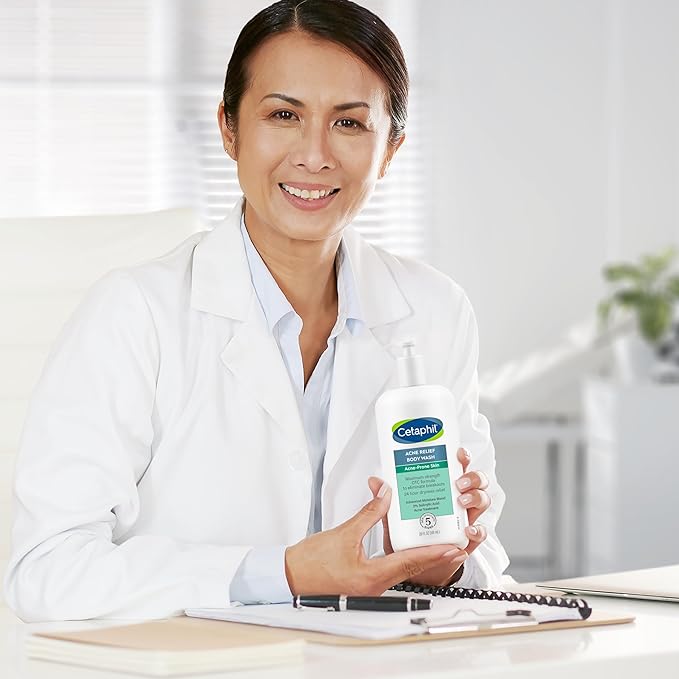 Cetaphil Body Wash, Acne Relief Body Wash with 2% Salicylic Acid to Eliminate Breakouts, Gently Exfoliates and Provides 24Hr Dryness Relief, 20 oz