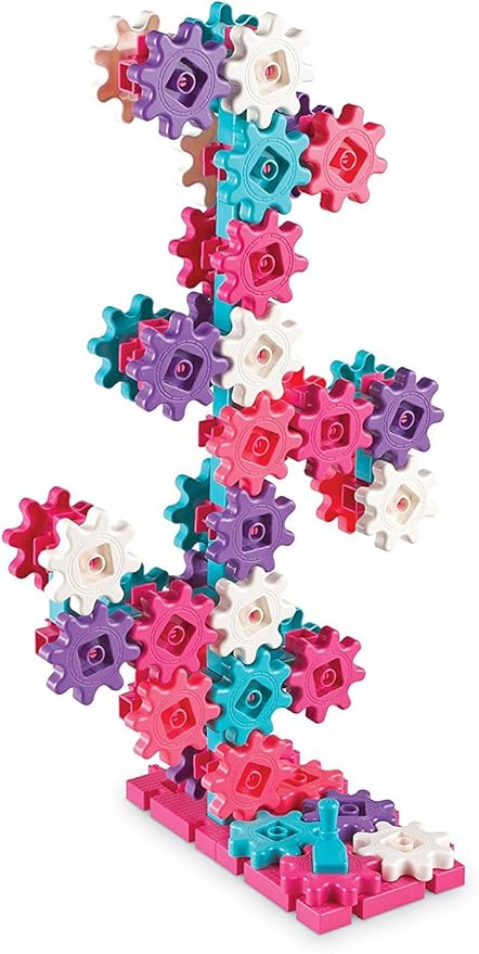 Learning Resources Gears! Gears! Gears! Deluxe Building Set Pink - 100 Pieces, Ages 3+ STEM Toys, Gears for Kids, Preschool Building Sets