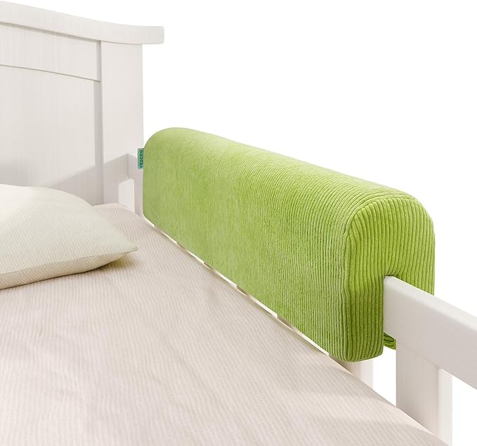Bed Rail Bumpers Protector, Hospital Bed Rails Padding, Loft Beds and Bunk Beds Bumpers Protector, Premium Soft Memory Foam - Anti-Bump | Fall Prevention, Size 35.4 x 5.5 x 7.9 Inches, Green