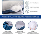 cauzyart Pregnancy Maternity Pillows for Sleeping 55 Inches U-Shape Full Body Pillow Support - for Back, HIPS, Legs, Belly for Pregnant Women with Removable Washable Velvet Cover