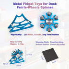 Desk-Fidget-Toys for Ferris-Wheels-Spinner: 4mins Kinetic-Metal-Spinner, Cool-Gadgets-Stuff for Kid Children Teen Adult EDC-Toy, ADHD Tools Stress Relief for Office Home School Men Woman Christmas