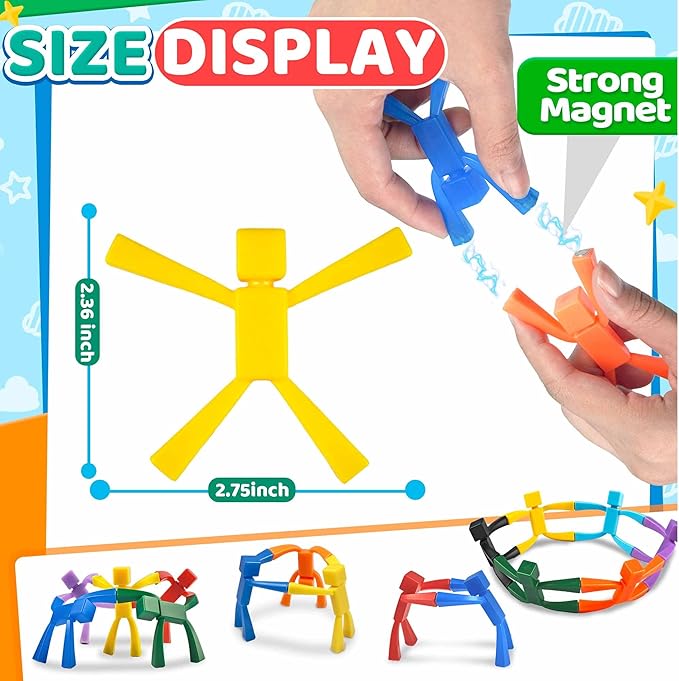 Magnetic Travel Toys for Toddlers Kids 10PCS, Airplane Car Travel Activities Essential, Fidget Toys Road Trip ‌Sensory Toy, Fidgets for Classroom Toys for 3 4 5 6 7 8 Year Old - Square Style