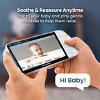 Babysense Full HD 5.5" Split Screen Baby Monitor with Camera and Audio, 6-Color Night Light, White Noise, Sound & Light Machine, 20-Hour Battery, Hack-Proof Non-WiFi Secure Connection