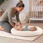 Baby Lounger for Newborn: Portable & Lightweight Pillow for Tummy Time Playtime & Diaper Changes - Skin-Friendly & Breathable for 0-12 Month Supervised Use