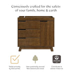 Babyletto Hudson Changing Table Dresser Combo w/Removable Tray - GREENGUARD Gold Certified 3-Drawer Baby Dresser with Table Top & Side Cabinet - Diaper Changing Station for Nursery, Easy to Assemble