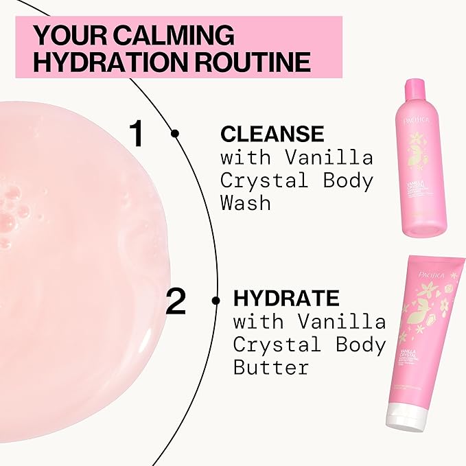 Pacifica Body Wash - Vanilla Crystal Super Hydrating Body Wash - Bath & Shower Gel - Clean Beauty, Vegan & Cruelty-Free Dermatologist Tested