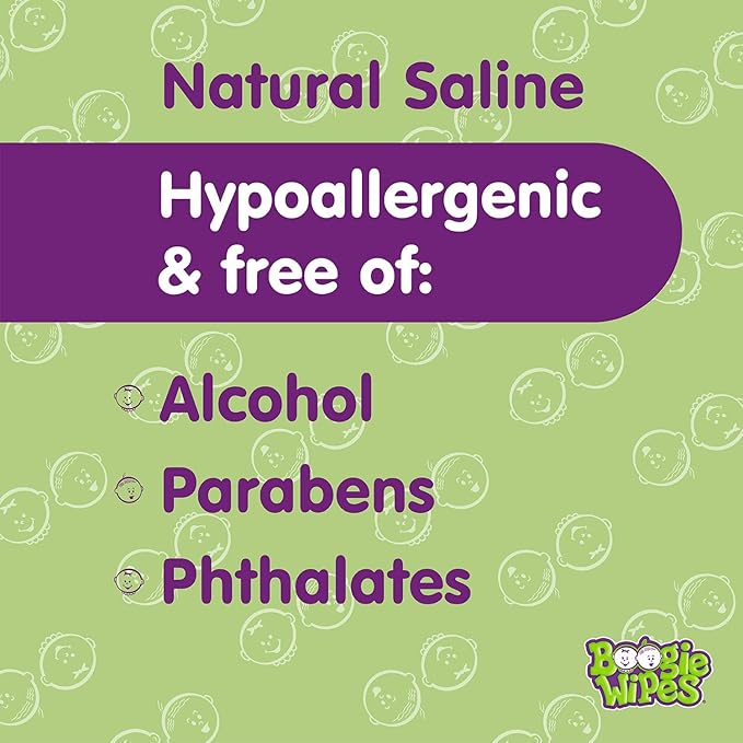 Baby Wipes Unscented by Boogie Wipes, Wet Wipes for Face, Hand, Body & Nose, Made with Vitamin E, Aloe, Chamomile and Natural Saline, 30 Count, Pack of 6