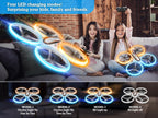 Q9s Drones for Kids,Cool RC Drone with Altitude Hold and Headless Mode,Hobby Quadcopter with Blue&Orange Light,2 Batteries and Remote Control,Birthday and Xmas Gifts Toys for Boys and Girls,Orange