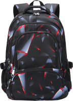 BLUEFAIRY Kids Backpack for Boys Elementary Primary School Bags for Childs Black Bagpack Book Bag Back to School Gifts for Son Mochilas Escolares para Niños 17" Large Compartment Black/Red