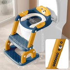DEEKI Potty Training Seat Upgrade 2 in 1 Toddler Training Toilet Chair Potty Seat with Step Stool Ladder for Baby Kids Boys Girls(Blue and Yellow)