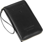 Leather RFID Blocking Passport Holder Travel Wallet, Passport Cover/Travel Wallet for Women/Men with