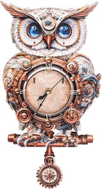 3D Puzzles for Adults Clock-Mechanical Owl Design Model Kit-Mechanical DIY Pendulum Clock with Roman Numerals-Desk Home Office Decor Personalized Gift for DIY Lovers