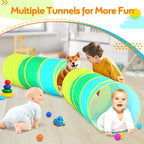 Moncoland Kids Play Tunnel Tent for Toddlers, Colorful Cotton Pop Up Crawl Tunnel Toy for Baby Infant Children or Dog Cat Pet, Collapsible Gift for Boy and Girl and Game (Cotton Baby Tunnel)