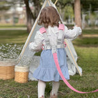 Accmor 3 in1 Toddler Harness Leash with Anti Lost Wrist Link, Harness Leash for Toddlers, Baby Leash, Child Walking Harness Kids Leash Wristband Rope Belt with Lock for Girls to Outdoor Travel (Pink)