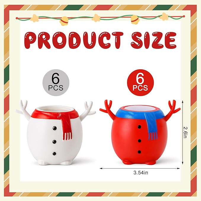 RunNico 12 Pack Christmas Snowman Squeeze Sensory Toy, Santa Claus Squishy Fidget Toys, Stretchy Christmas Snowman Relieve Stress Ball for Holiday Decoration Party Favors Adult Anxiety Relieve