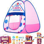 Kids Play Tent, Pop Up Play Tent Dessert Theme with Complete Toy Set, Play Toys Play Set for Kids Indoor Outdoor Pretend Play