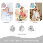 Baby Nail Trimmer Electric, 15 in 1 Baby Nail Clippers for Gentle Nail Care, Rechargeable Baby Nail File Electric with Light &15 Grinding Pads for Infant Toddler, Grey