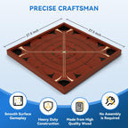 Board Game Set for Adults Family Night, 27.5 Inch Crokinole/Backgammon/Bowling Game/Tabletop Flicking Game with Discs, All in One Carron Board Game Set