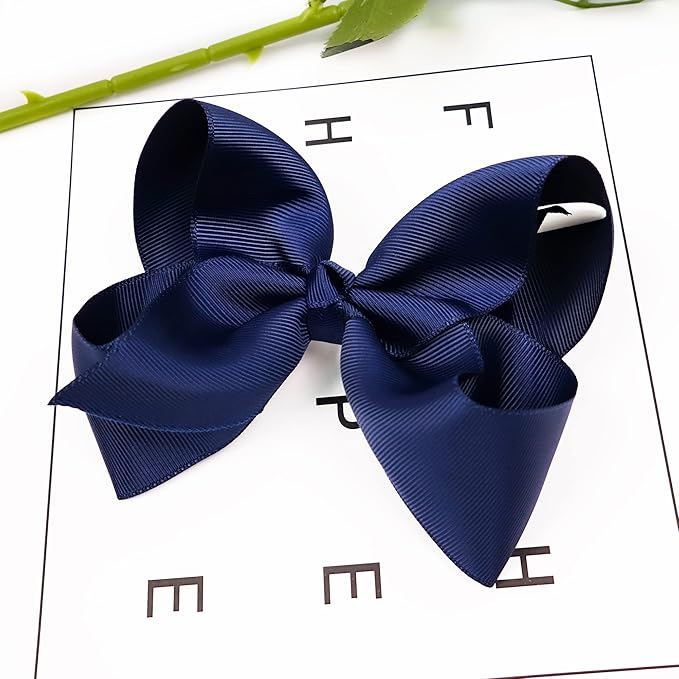 CÉLLOT Big Bows for Girls 40 PCS Grosgrain Ribbon Boutique 6 Inch Hair Bow Alligator Clips For Girls Teens Toddlers Kids in Pairs