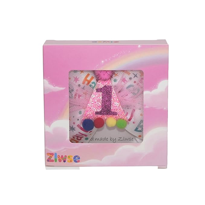 Birthday Hair Bow for Baby Girls 1 2 3 4 5 6 Years Sprinkle Decorations Party Hair Accessories Headband for First 1st Birthday Confetti Ice Cream