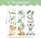 Tanlaby Jungle Animals Wall Stickers Cartoon Woodland Animal Wall Decals Zebra Forest Peel and Stick Art Sticker for Baby Nursery Kids Bedroom Playroom Daycare Classroom Decor