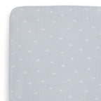 Little Unicorn Premium Crib Sheet | Breathable & Super-Soft Muslin Fabric (Blue Rainbow)