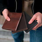Polare Luxury RFID Blocking Leather Passport Holder Travel Wallet For Men and Women (Coffee with AirTag Slot)