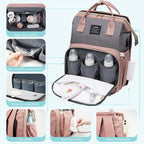 Diaper Bag with Changing Station, Baby Diaper Bag with USB Charging Port, Multi-functional Waterproof Travel Essentials Diaper Bag Backpack for Boys & Girls, Pink