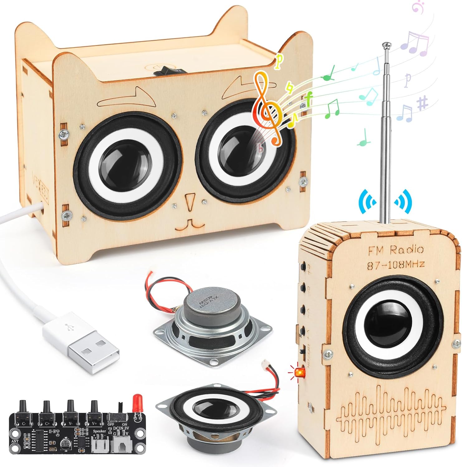 Poraxy Science Kits for Kids Age 8-12 12-14, STEM Toys for 8-13, Build Your Own Bluetooth Speaker & FM Radio, 3D Puzzles DIY Projects, Birthday Gifts for 9,10,11,14 15 16 Year Old Teen Boys Girls