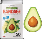 BioSwiss Bandages, Avocado Shaped Self Adhesive Bandage, Latex Free Sterile Wound Care, Fun First Aid Kit Supplies for Kids, 50 Count