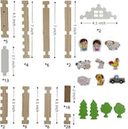 105Pcs Wooden Building Blocks Construction Set for Kids Ages 3-8,Preschool Learning Toys for Toddlers, Boys & Girls Birthday Gift, Educational STEM Toy