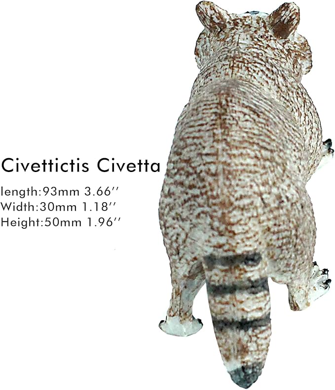 FUNSHOWCASE African Jungle Animals Civet Civettictis Civetta Toy Figure Realistic Plastic Figurine Height 2.2 Inch