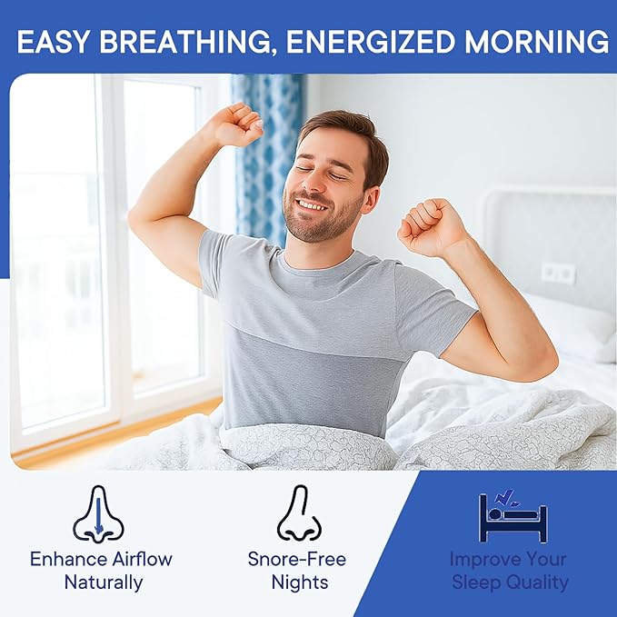 Anti Snoring Devices, Nasal Opener for Sleep Breathing, Increases Airflow, Three Adjustable Sizes, Individually Packaged, Easy to Carry - 4 Pack