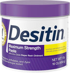 Desitin Maximum Strength Baby Diaper Rash Cream, 40% Zinc Oxide for Treatment, Relief & Prevention, Hypoallergenic, Phthalate- & Paraben-Free Paste, Protects Skin For Up To 12 Hours, 16 oz