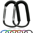 sprookber 6.7 Inch Large Stroller Hooks for Diaper Bags & Purses, Heavy Duty Mommy Hooks for Shopping, Grocery, Backpack – Baby Stroller Accessories, Set of 2 (Black)