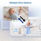 VTech VM5463-2 Baby Monitor 5" Screen with 2 Cameras, Pan-Tilt- Zoom, Night Light, Glow On The Ceiling Projector, Two-Way Talk, Secure Transmission No WiFi