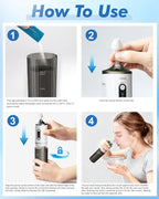 Nasal Irrigation System Electric Neti Pot Sinus Rinse Machine 200ml for Adults & Kids with 4 Nozzles & 30 Salts, USB-C Charge, Gentle Nasal Irrigation Device for Sinus Relief & Allergy（Gray）