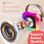Fede Karaoke Machine for Kids Adults, Mini Karaoke Machine with 2 Wireless Microphones, Portable Bluetooth Speaker with Voice Changing Effects & LED Lights, Best Gifts Toys for Girls and Boys