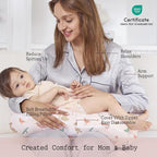 Little Grape Land Nursing Pillow Soft 100% Cotton Breastfeeding Pillow with Breathable Muslin Removable Cover, Wetland Wings Breast Feeding Pillows for Babies 0-12 Months with Protective Zipper