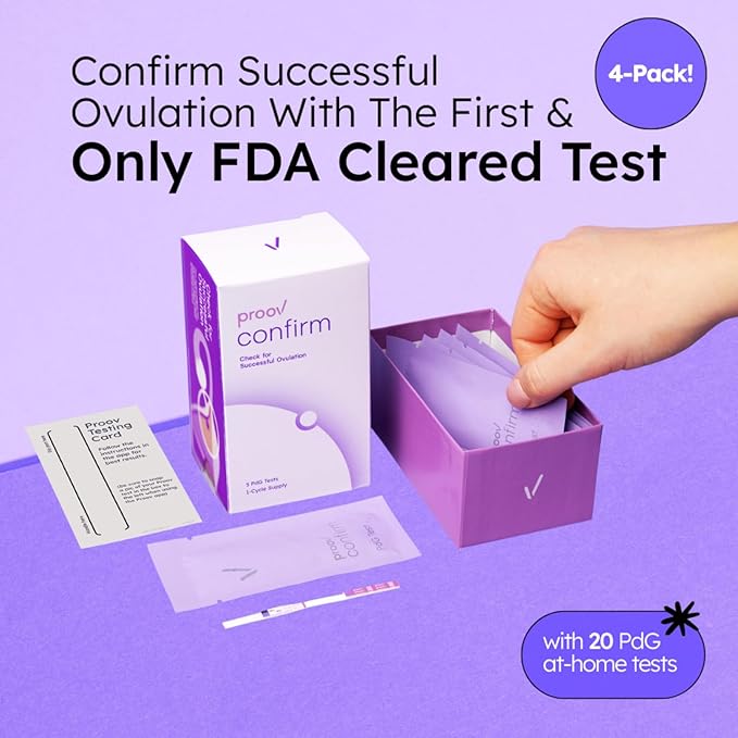 Proov PdG Test Strips for Women - 20 Progesterone Test Strips - Confirm Successful Ovulation at Home - 4 Cycle Pack - Fertility Tracker - Compatible with Fertility, Pregnancy & Ovulation Tests