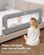 47" Upgraded Bed Rails for Toddlers with U-Shape Base, Toddler Bed Rails with More Stable and Secure,Suitable for Twin,Full,Queen Size Bed,High/Low Mattresses, Box/Platform Bed(Gray)