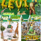 BOLZRA Safari Zoo Animals Figures Toys, 14 Piece Realistic Jungle Animal Figurines, African Wild Plastic Animals with Lion, Elephant, Giraffe Educational Learning Playset for Toddlers, Kids, Children