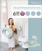 Kindsgut Potty Training Seat in whale design, designed in Germany, suitable for all toilet shapes non-slip toilet seat, Aquamarine
