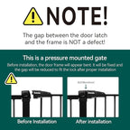 Babelio Baby Gate for Doorways and Stairs, 29-48" Auto Close Dog Gate, Easy-Install Pressure Mounted Satey Door, No Drilling Safety Gate for Child and Pets, 2 Pack, Black