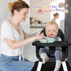 6 in 1 Baby High Chair for Babies and Toddlers, Booster Seat, Kids Learning Table & Chair (Black)
